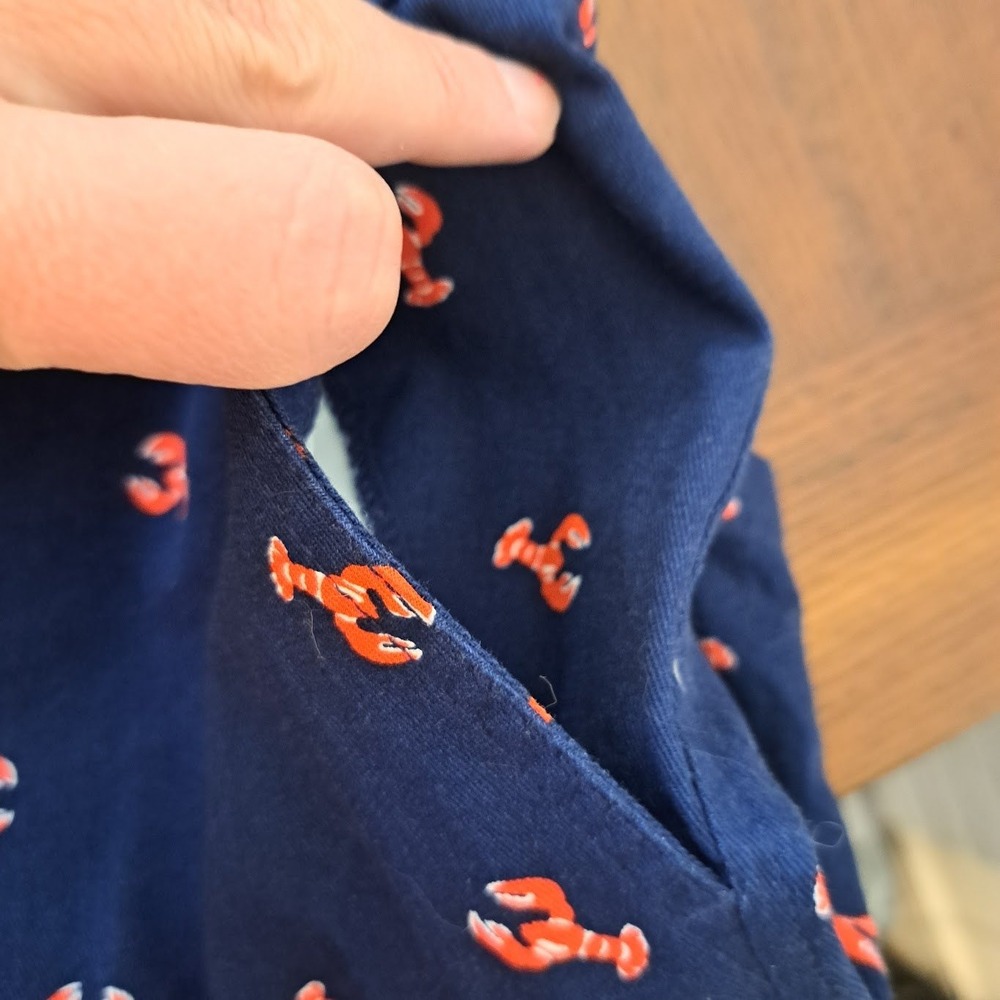 J.Crew Womens Navy Blue Red Lobster Print Chino Shorts Size 12 AY430 New - Picture 3 of 6